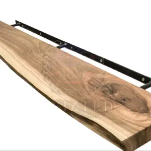 3 Tier Floating Shelf - Handmade Walnut Stained Reclaimed Wood, Modern Design for Versatile Storage Solutions