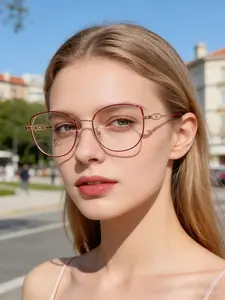Trendy Metal Cat Eye Glasses Frames, Hollow-Out Design, Multiple Colors Available, Fashionable Eyewear for All Seasons