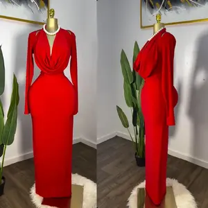 two-piece set woman Women Gowns Pile Collar Full Sleeve Long Maxi Dress 2025 Elegant Birthday Evening Sexy Girl Cocktail Party Dresses Vestidos
