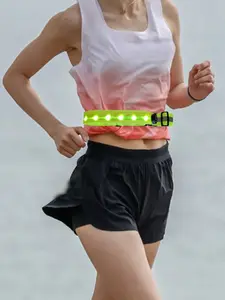 Outdoor Sports Night Warning LED Flashing Waistband, Running Cycling USB Charging LED Light Belt, Safety Gear for Runners and Cyclists