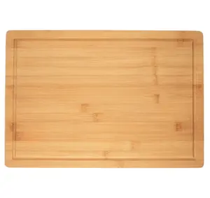 Large Bamboo Cutting Block, Sustainable Butchers Carving Block