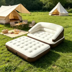 54/1000 54/1000 · ，，，，，、、    Five in one convertible inflatable sofa bed with air pump, dual size inflatable mattress, high backrest deep seat inflatable sofa, portable indoor and outdoor, used for napping, camping, yard and travel