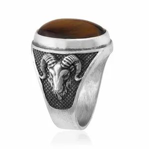 Aries Tiger Eye Gemstone Ring