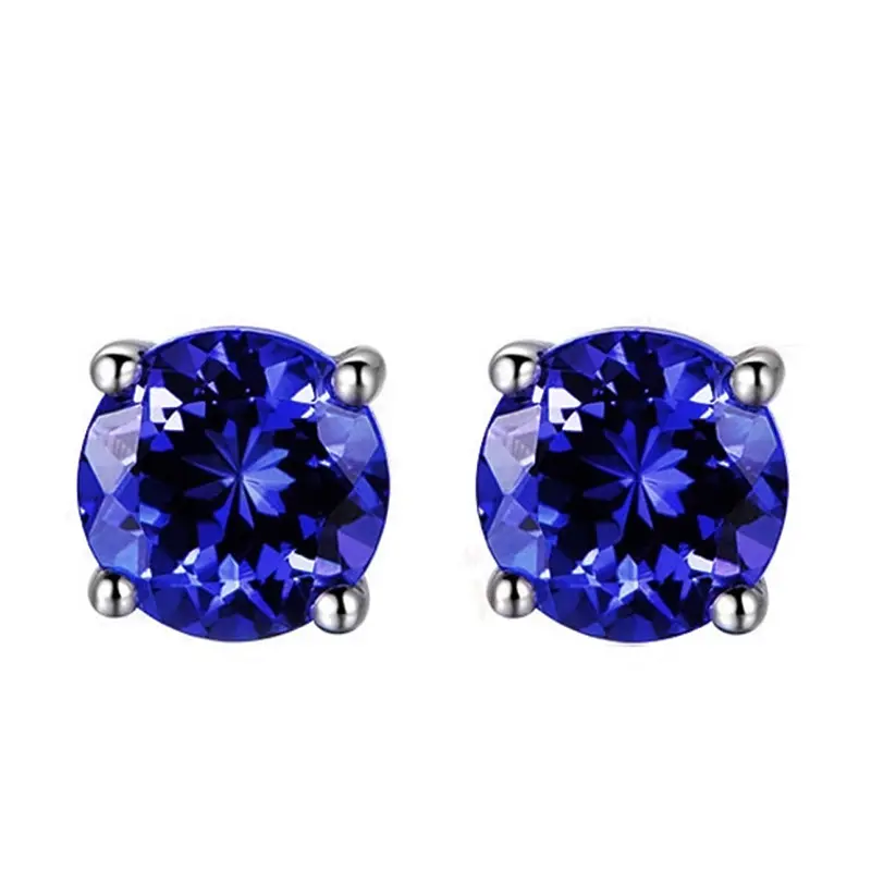 Deep blue diamond earrings [white gold]
