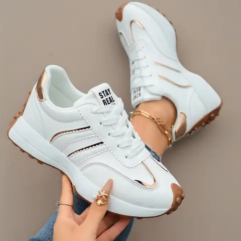 Women's Comfortable Breathable Height Increasing Thick-Sole Non-Slip Sporty Running Shoes for Outdoor Sports