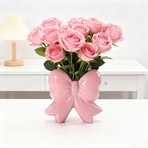 Cute Bow Design Pen Holder Ornament, Modern Style Bow Decorative Vase, Ideal for Home, Office, Wedding Gifts, Home Decor Accessory