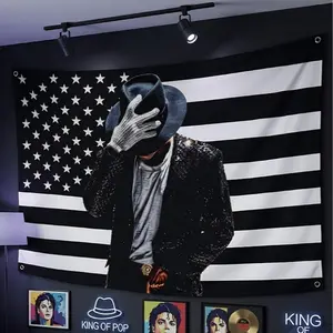 MJ Michael Jackson American Flag Tapestry