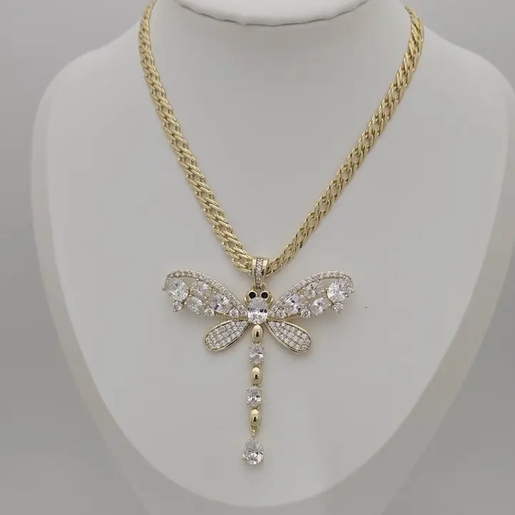 Yoan Jewelry Gold-Plated #396 Chain and Dragonfly Pendant