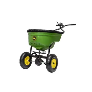 John Deere 7034468 12 ft. 130 lbs Broadcast Push Lawn Spreader for Fertilizer, Ice Melt & Seed