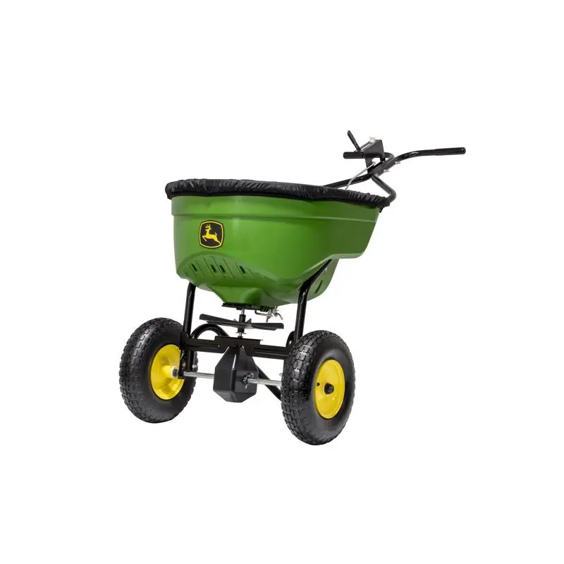 John Deere 7034468 12 ft. 130 lbs Broadcast Push Lawn Spreader for Fertilizer, Ice Melt & Seed, Yard Work Made Easy