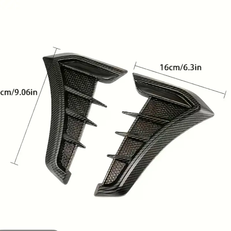 Universal Car Fender Side Vents, Air Flow Intake Hole Grille, Side Marker Air Wing Vent Trim Cover, Fender Decorative Spoiler.The Whole Back is Double-Sided Glue (Black)