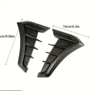 Universal Car Fender Side Vents, Air Flow Intake Hole Grille, Side Marker Air Wing Vent Trim Cover, Fender Decorative Spoiler.The Whole Back is Double-Sided Glue (Black)