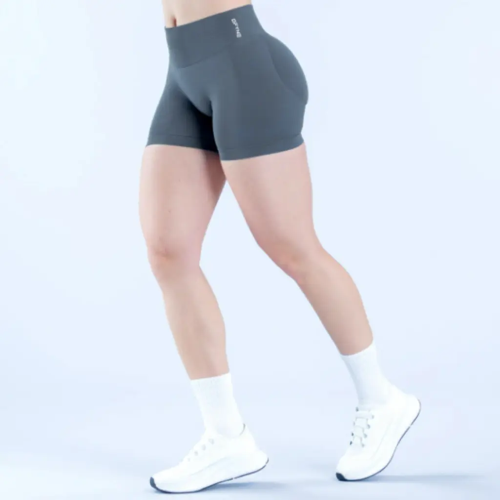 DFYNIIE Women's Df Impact Fitness Yoga Shorts - Compression Stretch, Subtle Glute Contour, Low Ribbed Waistband, Lightweight Workout, Athletic Fit Womens Fitness Shorts, Elastic Sporty Shorts, Fitness Workout Shorts