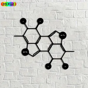 1pc Molecule Metal Wall Art,Molecular Statue Mural, Ideal Gift for New Year, Christmas, Science Decor Enthusiasts, Rust-Resistant Metal Wall Decor Wall Sculptures, Perfect for Office Wall & Garden Fence