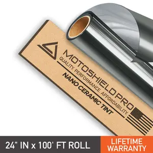 MotoShield Pro Nano Ceramic Window Tint - 24" in x 100' ft Roll + Lifetime Warranty