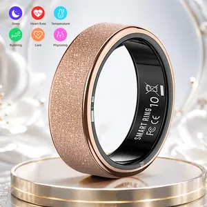 New Sparkly Smart Ring – IP65 Waterproof Fitness Tracker with Temperature Check, SpO2 Monitor, Heart Rate, Sleep, Stress, Step Count, Activity track & Cycle Reminder Insights, No Subscription, Android & iOS Compatible, Fitness Ring for Men & Women