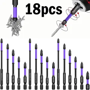 18pcs high-magnetic impact driver bit set, high-hardness strong magnetic screwdriver bits, Phillips head, anti-slip magnetic electric screwdriver set, suitable for impact drivers, upgraded strong magnetic and durable screwdriver drill bit set.adapt