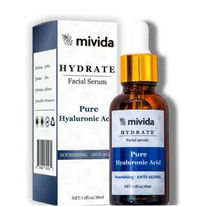 Mivida Hydrate Facial Serum, 1 oz Alcohol-Free Gentle Skincare Serum with Hyaluronic Acid, Vitamin C, Retinol - Anti-Wrinkle Moisturizer for All Skin Types, Sensitive Skin Safe, 12-Month Shelf Life