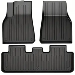 For Tesla Model Y Juniper 2025 2026 TPE All Weather Floor Liners Front Rear and Cargo Trunk Mat Complete Set Heavy Duty Waterproof for Model 3 Y