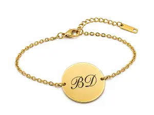 Personalized Initial Bracelet for Women, Custom Engraved Gold Bracelet, Minimalist Stainless Steel Jewelry Gift for Her, Dainty Adjustable Bracelet, Bridesmaid Gift
