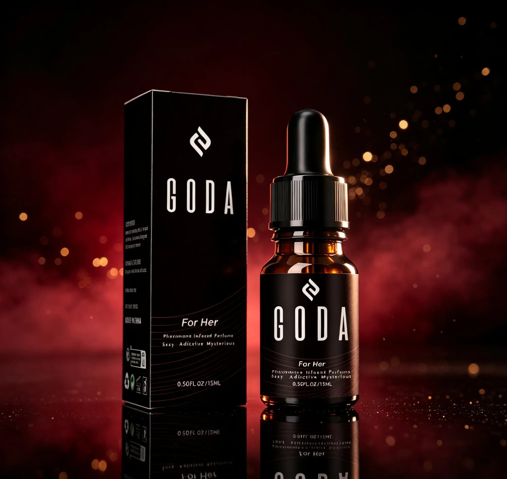 GODA For Her Pheromone Perfume Oil for Women, Long Lasting Jasmine Rose Floral Scent with Sweet Spicy Notes, Vegan Cruelty-Free Portable Travel Fragrance, 0.50 Fl Oz / 15ml