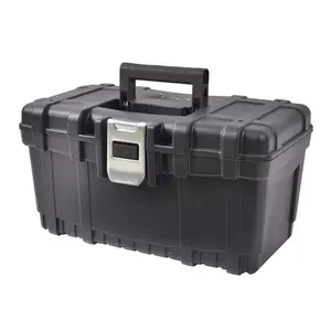 16 in. Black Plastic Hand Tool Box