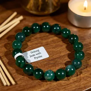 【YJJ Jewelry】Dulong jade with pyrite Bracelet for Women Genuine Good Luck Jwelry Valentine Jewelry Gift