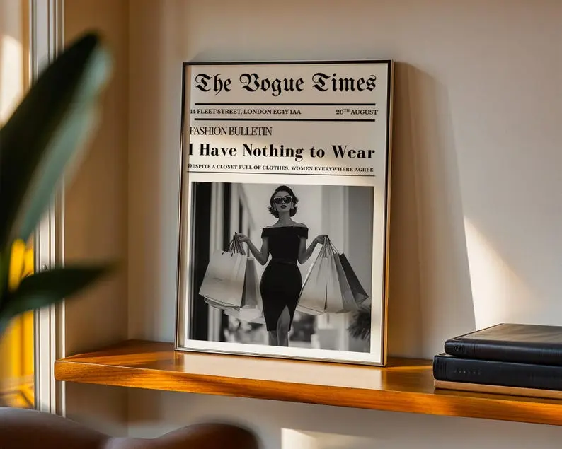 [Sale Up to 60% Off][Free Shipping][No Frame] Newspaper-Style Poster Print - Trendy Fashion Editorial Wall Art, Vintage Magazine-Inspired Home Decor, Modern Typography Aesthetic Artwork, Graphic Premium Fade-Resistant Matte Paper Gift (Roll Tube Included)