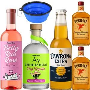 Yappy Hour Party Sampler | Non-Alcoholic Dog Beverages | Variety Pack | Dog Booze | Belly Rub Rosé, Furball, Pawrona, Ay Chihuahua