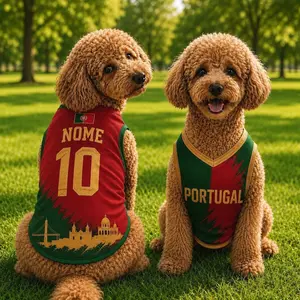 Portugal Dog Soccer Jersey, Portuguese Flag Pet Shirt, Custom Name Football Puppy Outfit, Number 10 Dog Sports Fan Apparel
