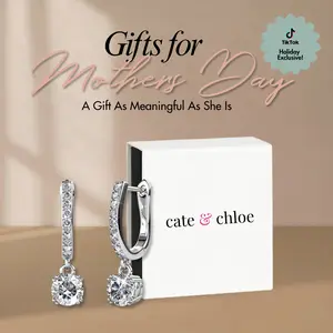 McKenzie 18k White Gold Plated Drop Dangle Earrings with Simulated Diamond Crystals