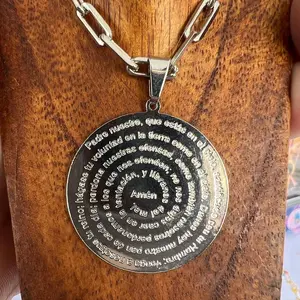 Now Available gold and white gold plated beautiful Spanish Lord of prayers pendant & necklace Brazil 18k high quality #latinabusinessowner #latinavendor #jewelry #clothes #latinafashion