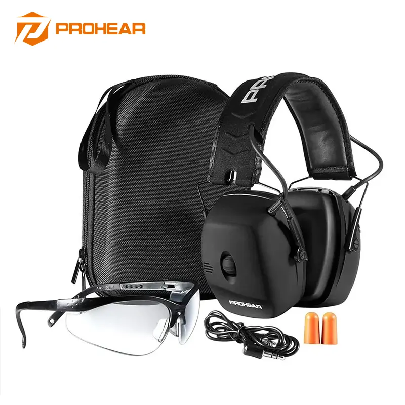 PROHEAR NRR 30dB Electronic Earmuffs for Shooters, Foldable Unisex Design with Gel Cushions & Sound Amplification, Blocks Gunshot Noise for Hunting, Father's Day Gift, 0.01S, Durable & Portable