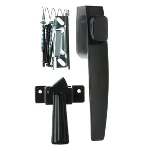 Free-Hanging Black Push Button Handle Door Latch