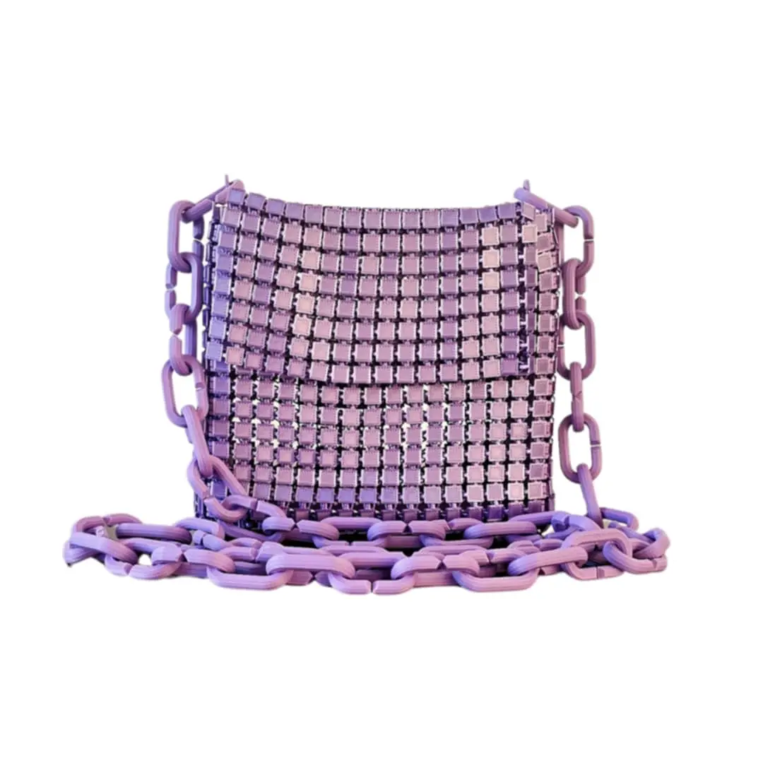 3D Printed Purse Silk Purple with Metallic Effect