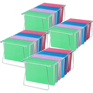 Heavy Duty Steel Hanging File Frame,Letter Size Hanging File Folder Frame,Adjustable Length 11" to 18",4 Packs(Without Folders)