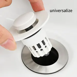 Universal Bounce Core Part, 5.99 Cm Press Filter, Leak-Proof with Thick Silicone Seal, Plastic Sink Drain Plug, Anti-Odor and Insect Proof, Bathroom Sink Stopper, Bathroom Accessories