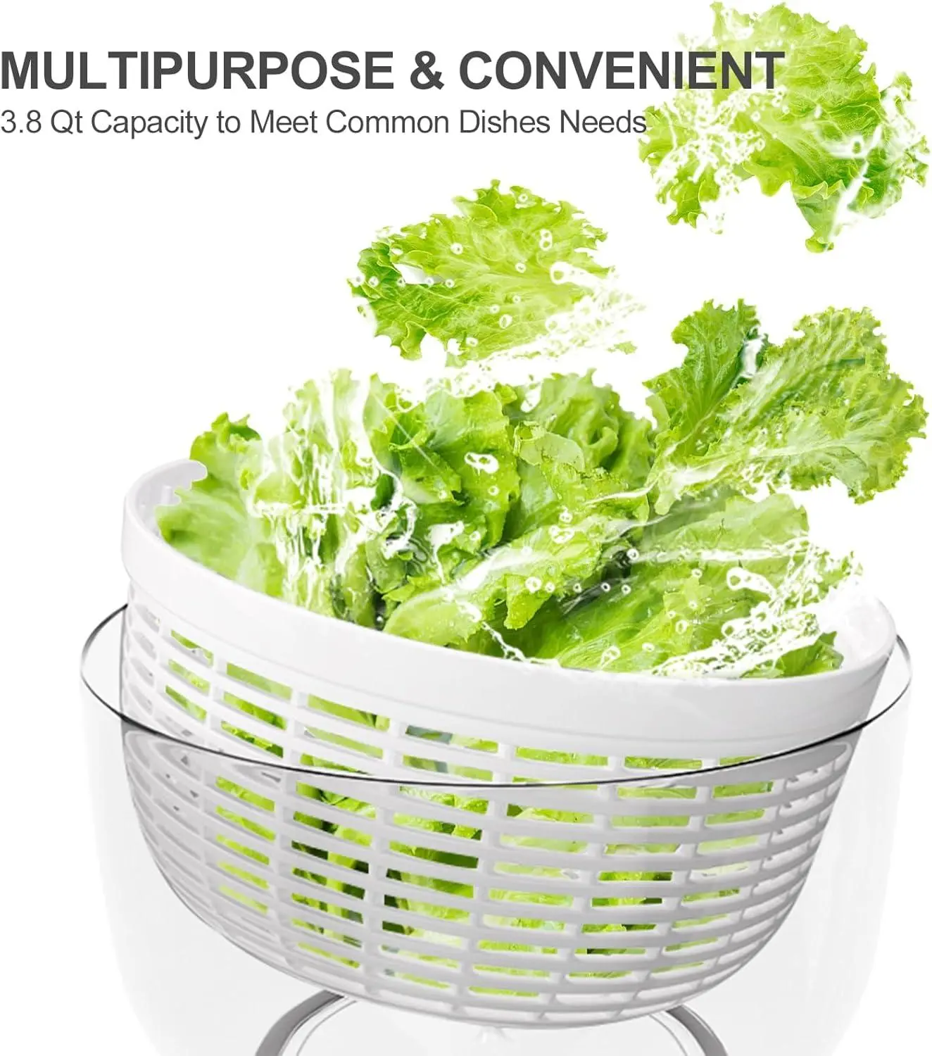 Fruit & Salad Spinner Kitchen Utensil - Transparent Lid Vegetable ...