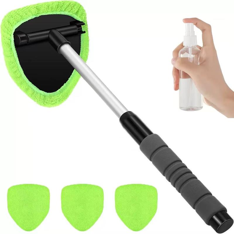 Windshield Cleaner Tool - Extendabie HandleAuto Glass Wiper Kit with 3 Reusable WashableMicrofiber Pads! Perfect for Car Interior &Exterior, Cleans Dirty Windows Easily. GreenWand + Cloth Pads, Must-Have Car CleaningBrushes for Spotless Glass Windshield Cleaner Tool - Extendabie HandleAuto Glass Wiper Kit with 3 Reusable WashableMicrofiber Pads! Perfect for Car Interior &Exterior, Cleans Dirty Windows Easily. GreenWand + Cloth Pads, Must-Have Car CleaningBrushes for Spotless Glass