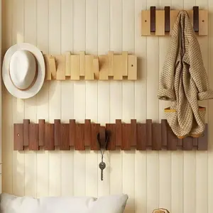 Wooden Piano Key Wall-Mounted Coat Rack, Space-Saving Entryway Organizer, No-Drill Installation, Ideal for Hallways & Entrances