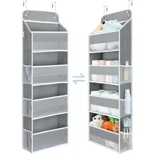 Yecaye 1 Pack Over the Door Organizer, 35.2lbs Load Toy Stuffed Animal Storage, Swing-proof Hanging Bathroom Organizers and Storage for Nursery Newborn Baby Essential Stuff Dorm Room Essentials