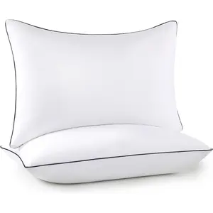 Bed Pillows for Sleeping 2 Pack, Queen Size Set of 2 for Side Back and Stomach Sleepers, Cooling Pillows,Down Alternative Filling Luxury Soft Supportive Plush Pillows (White)
