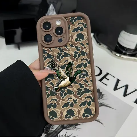 Duck Hunter Camo Smartphone Case - Multi-Model Drop-Cushioned TPU Cover, Soft Protective, Shockproof, Easy Cutouts Accessories, Fits iPhone 18,17,17E,16,16 Pro,15 Pro Max,14,13,12,11,X Plus,Air,Mini,Mallard