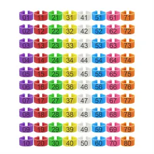80Pcs 16mm Chicken Leg Bands with 8 Colors,Colorful 01-80 Numbered Chicken Identification Leg Bands Duck Poultry Leg Tag