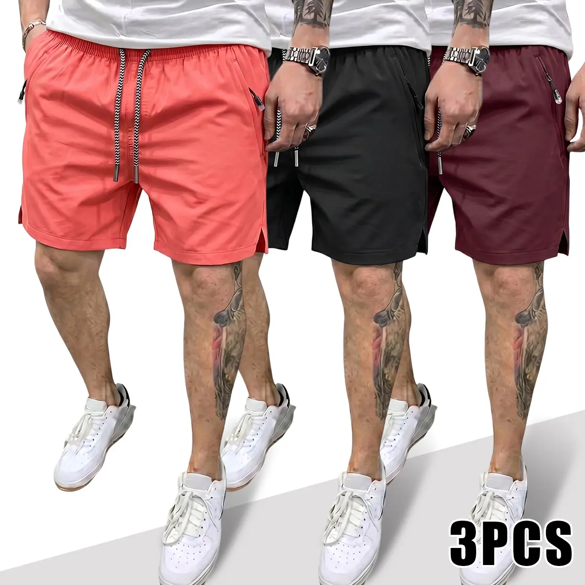 Men's 7" Polyester Track Shorts - Lightweight, Non-Cotton Quick Dry, Silky Soft, Stretchy, Loose Fit with Elastic Waist, Ideal for Summer Workout, Fitness & Athletic Training - Sweat-Free Active Shorts, Lightweight Polyester Shorts