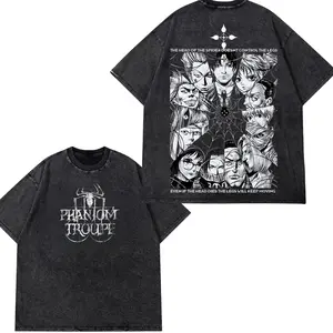 Hunter X Hunter Anime  Manga Oversized Shirt - Y2K Goth Shirt , Washed  T Shirt , Spider , Harajuku , StreetWear , Anime StreetWear ,Chrollo