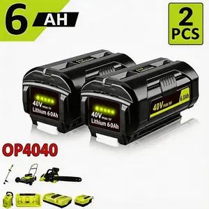 2/1 Pack 6.0Ah Replacement for Ryobi 40V Battery OP4050 OP4040 OP40601 etc - Compatible with Ryobi 40 Volt Battery Power Tools