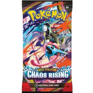 Mega Evolution: Chaos Rising Play Booster Pack, Official TCG Collectible Trading Cards, Authentic English Collectible Cards