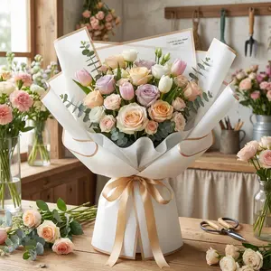 17 Sheets Flower Wrapping Paper, Gift Packaging Paper, Holiday Bouquet DIY, Multi-Color Options, Floral Decoration, Florist Use, Gift Wrapping Supplies