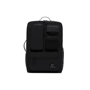 Nike Retro Functional Multi-Pocket Polyester Backpack for Men and Women in Black